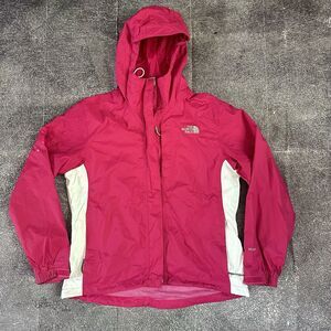 Women's Vintage Y2K The North Face Pink Hyvent Windbreaker Rain Coat Jacket Sz M